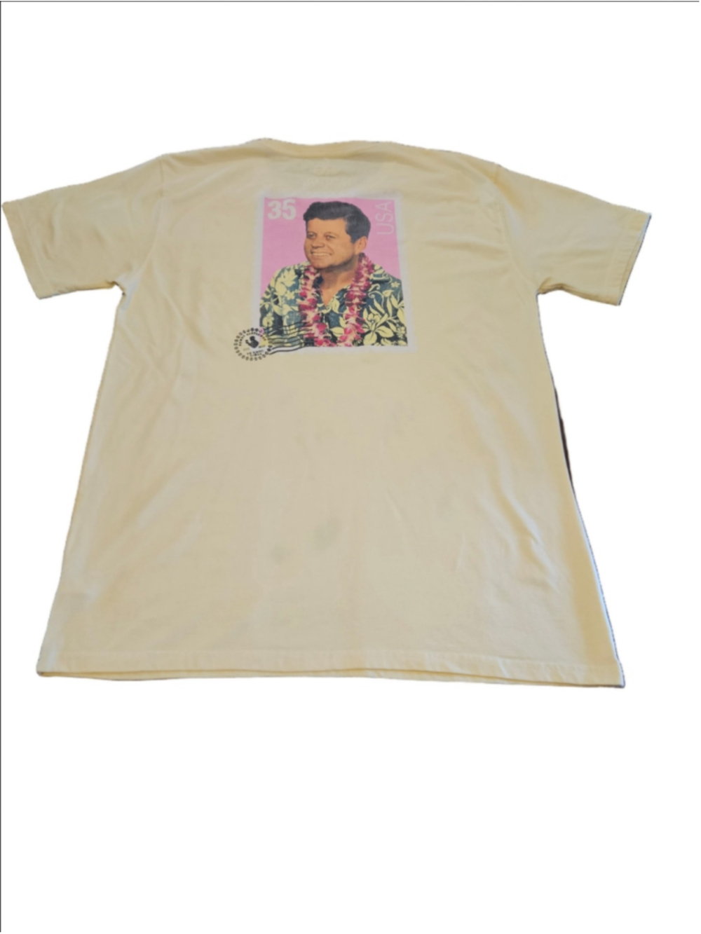Men's Rowdy Gentleman JFK Graphic Pocket Tee, XL, Yellow and Pink